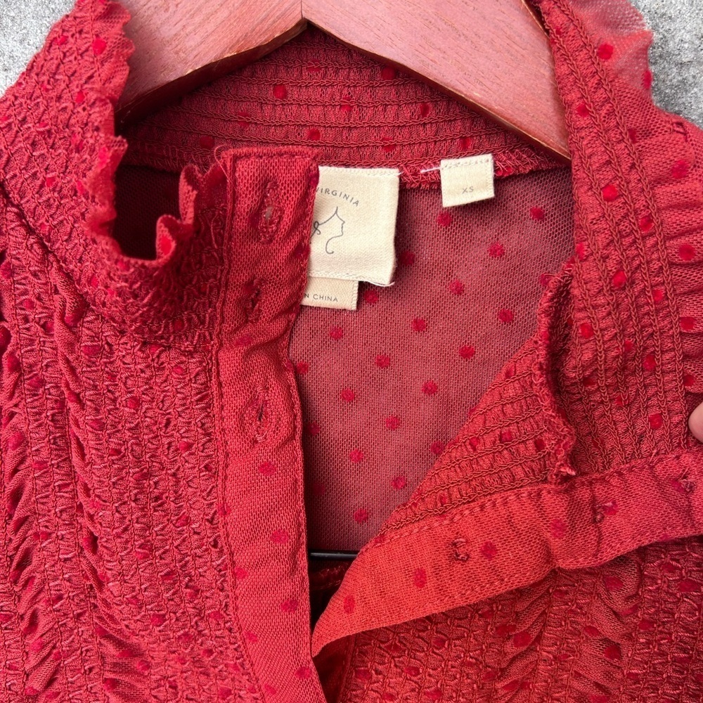 Anthropologie Vanessa Virginia Sleeveless Sheer Top Red
Tunic Mesh Smock Bib - Picture 3 of 9